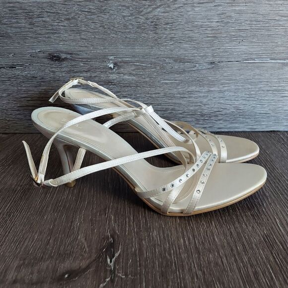 NEW Vintage Zeita Swarovski Crystal Embellished Pageant/Prom Strappy Heels 39 - Picture 4 of 10